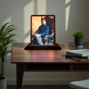 Car Desk/Table Top Swami Vivekananda Wooden Photo Stand 3x4 Inches, Compact & Stylish Spiritual Display For Car, Home & Office (Pack Of 1) (F14582) Car Desk/Table Top Swami Vivekananda Wooden Photo Stand 3x4 Inches, Compact & Stylish Spiritual Display For Car, Home & Office (Pack Of 1) (F14582)