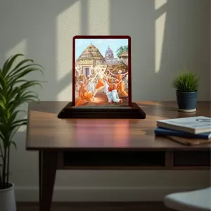 Car Desk/Table Top Lord Chaitanya Mahaprabhu Wooden Photo Stand 3x4 Inches, Compact & Stylish Spiritual Display For Car, Home & Office (Pack Of 1) (F14585) Car Desk/Table Top Lord Chaitanya Mahaprabhu Wooden Photo Stand 3x4 Inches, Compact & Stylish Spiritual Display For Car, Home & Office (Pack Of 1) (F14585)