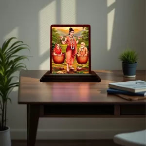 Car Desk/Table Top Shravana Kumara With His Parents Wooden Photo Stand 3x4 Inches, Compact & Stylish Spiritual Display For Car, Home & Office (Pack Of 1) (F14589) Car Desk/Table Top Shravana Kumara With His Parents Wooden Photo Stand 3x4 Inches, Compact & Stylish Spiritual Display For Car, Home & Office (Pack Of 1) (F14589)