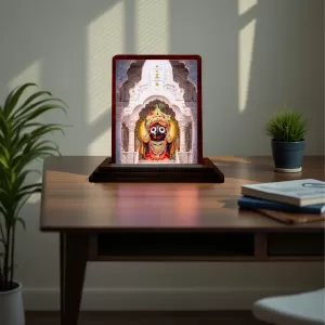 Car Desk/Table Top Lord Jagannath Wooden Photo Stand 3x4 Inches, Compact & Stylish Spiritual Display For Car, Home & Office (Pack Of 1) (F14595) Car Desk/Table Top Lord Jagannath Wooden Photo Stand 3x4 Inches, Compact & Stylish Spiritual Display For Car, Home & Office (Pack Of 1) (F14595)