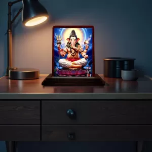 Car Desk/Table Top Lord Ganesha Wooden Photo Stand 3x4 Inches, Compact & Stylish Spiritual Display For Car, Home & Office (Pack Of 1) (F14616) Car Desk/Table Top Lord Ganesha Wooden Photo Stand 3x4 Inches, Compact & Stylish Spiritual Display For Car, Home & Office (Pack Of 1) (F14616)