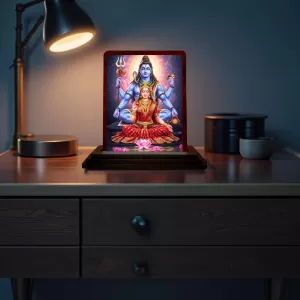 Car Desk/Table Top Lord Shiva And Sadhguru Wooden Photo Stand 3x4 Inches, Compact & Stylish Spiritual Display For Car, Home & Office (Pack Of 1) (F14619) Car Desk/Table Top Lord Shiva And Sadhguru Wooden Photo Stand 3x4 Inches, Compact & Stylish Spiritual Display For Car, Home & Office (Pack Of 1) (F14619)