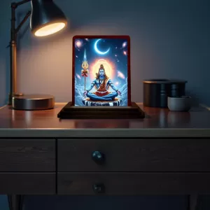 Car Desk/Table Top Lord Shiva Wooden Photo Stand 3x4 Inches, Compact & Stylish Spiritual Display For Car, Home & Office (Pack Of 1) (F14623) Car Desk/Table Top Lord Shiva Wooden Photo Stand 3x4 Inches, Compact & Stylish Spiritual Display For Car, Home & Office (Pack Of 1) (F14623)