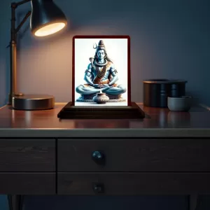 Car Desk/Table Top Lord Shiva Wooden Photo Stand 3x4 Inches, Compact & Stylish Spiritual Display For Car, Home & Office (Pack Of 1) (F14630) Car Desk/Table Top Lord Shiva Wooden Photo Stand 3x4 Inches, Compact & Stylish Spiritual Display For Car, Home & Office (Pack Of 1) (F14630)