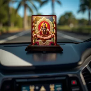 Car Desk/Table Top Lord Shankar Wooden Photo Stand 3x4 Inches, Compact & Stylish Spiritual Display For Car, Home & Office (Pack Of 1) (F15065) Car Desk/Table Top Lord Shankar Wooden Photo Stand 3x4 Inches, Compact & Stylish Spiritual Display For Car, Home & Office (Pack Of 1) (F15065)