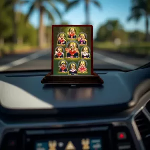 Car Desk/Table Top Maa Durga Wooden Photo Stand 3x4 Inches, Compact & Stylish Spiritual Display For Car, Home & Office (Pack Of 1) (F15071) Car Desk/Table Top Maa Durga Wooden Photo Stand 3x4 Inches, Compact & Stylish Spiritual Display For Car, Home & Office (Pack Of 1) (F15071)