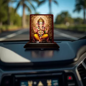 Car Desk/Table Top Lord Ganesha Wooden Photo Stand 3x4 Inches, Compact & Stylish Spiritual Display For Car, Home & Office (Pack Of 1) (F15076) Car Desk/Table Top Lord Ganesha Wooden Photo Stand 3x4 Inches, Compact & Stylish Spiritual Display For Car, Home & Office (Pack Of 1) (F15076)