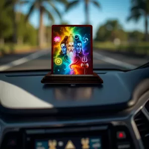 Car Desk/Table Top Lord Shiva Wooden Photo Stand 3x4 Inches, Compact & Stylish Spiritual Display For Car, Home & Office (Pack Of 1) (F15080) Car Desk/Table Top Lord Shiva Wooden Photo Stand 3x4 Inches, Compact & Stylish Spiritual Display For Car, Home & Office (Pack Of 1) (F15080)
