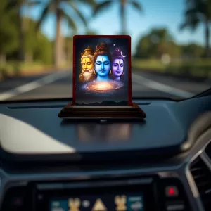Car Desk/Table Top Lord Shiva Wooden Photo Stand 3x4 Inches, Compact & Stylish Spiritual Display For Car, Home & Office (Pack Of 1) (F15081) Car Desk/Table Top Lord Shiva Wooden Photo Stand 3x4 Inches, Compact & Stylish Spiritual Display For Car, Home & Office (Pack Of 1) (F15081)