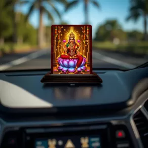 Car Desk/Table Top Maa Laxmi Wooden Photo Stand 3x4 Inches, Compact & Stylish Spiritual Display For Car, Home & Office (Pack Of 1) (F15085) Car Desk/Table Top Maa Laxmi Wooden Photo Stand 3x4 Inches, Compact & Stylish Spiritual Display For Car, Home & Office (Pack Of 1) (F15085)