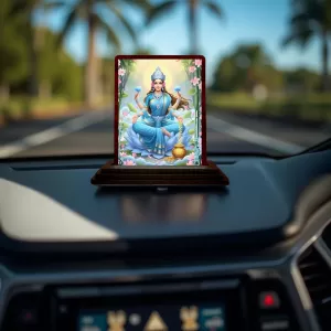 Car Desk/Table Top Maa Laxmi Wooden Photo Stand 3x4 Inches, Compact & Stylish Spiritual Display For Car, Home & Office (Pack Of 1) (F15092) Car Desk/Table Top Maa Laxmi Wooden Photo Stand 3x4 Inches, Compact & Stylish Spiritual Display For Car, Home & Office (Pack Of 1) (F15092)