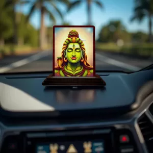 Car Desk/Table Top Lord Shiva Wooden Photo Stand 3x4 Inches, Compact & Stylish Spiritual Display For Car, Home & Office (Pack Of 1) (F15099) Car Desk/Table Top Lord Shiva Wooden Photo Stand 3x4 Inches, Compact & Stylish Spiritual Display For Car, Home & Office (Pack Of 1) (F15099)