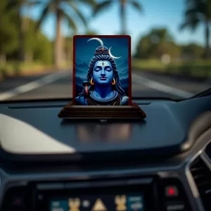 Car Desk/Table Top Lord Shiva Wooden Photo Stand 3x4 Inches, Compact & Stylish Spiritual Display For Car, Home & Office (Pack Of 1) (F15115) Car Desk/Table Top Lord Shiva Wooden Photo Stand 3x4 Inches, Compact & Stylish Spiritual Display For Car, Home & Office (Pack Of 1) (F15115)