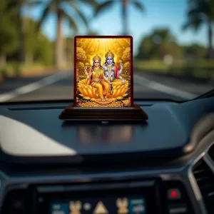 Car Desk/Table Top Lord Vishu Laxmi Wooden Photo Stand 3x4 Inches, Compact & Stylish Spiritual Display For Car, Home & Office (Pack Of 1) (F15117) Car Desk/Table Top Lord Vishu Laxmi Wooden Photo Stand 3x4 Inches, Compact & Stylish Spiritual Display For Car, Home & Office (Pack Of 1) (F15117)