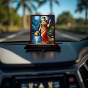 Car Desk/Table Top Radha Wooden Photo Stand 3x4 Inches, Compact & Stylish Spiritual Display For Car, Home & Office (Pack Of 1) (F15133) Car Desk/Table Top Radha Wooden Photo Stand 3x4 Inches, Compact & Stylish Spiritual Display For Car, Home & Office (Pack Of 1) (F15133)