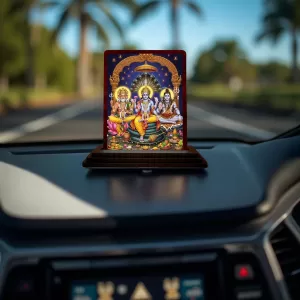 Car Desk/Table Top Lord Vishnu Wooden Photo Stand 3x4 Inches, Compact & Stylish Spiritual Display For Car, Home & Office (Pack Of 1) (F15138) Car Desk/Table Top Lord Vishnu Wooden Photo Stand 3x4 Inches, Compact & Stylish Spiritual Display For Car, Home & Office (Pack Of 1) (F15138)