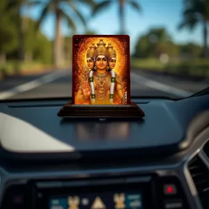 Car Desk/Table Top Lord Shubramanya Wooden Photo Stand 3x4 Inches, Compact & Stylish Spiritual Display For Car, Home & Office (Pack Of 1) (F15157) Car Desk/Table Top Lord Shubramanya Wooden Photo Stand 3x4 Inches, Compact & Stylish Spiritual Display For Car, Home & Office (Pack Of 1) (F15157)