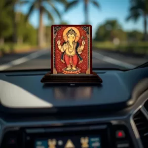 Car Desk/Table Top Lord Ganesha Wooden Photo Stand 3x4 Inches, Compact & Stylish Spiritual Display For Car, Home & Office (Pack Of 1) (F15164) Car Desk/Table Top Lord Ganesha Wooden Photo Stand 3x4 Inches, Compact & Stylish Spiritual Display For Car, Home & Office (Pack Of 1) (F15164)