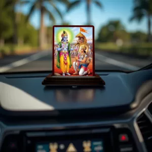 Car Desk/Table Top Lord RamSiya Wooden Photo Stand 3x4 Inches, Compact & Stylish Spiritual Display For Car, Home & Office (Pack Of 1) (F15191) Car Desk/Table Top Lord RamSiya Wooden Photo Stand 3x4 Inches, Compact & Stylish Spiritual Display For Car, Home & Office (Pack Of 1) (F15191)