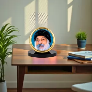 Car Desk/Table Top Osho Metal Golden Photo Stand  2x2 Inches, Compact & Stylish Spiritual Display For Car, Home & Office (Pack Of 1) (F18448)