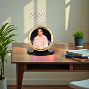 Car Desk/Table Top Damodar Prabhu Ji Metal Golden Photo Stand  2x2 Inches, Compact & Stylish Spiritual Display For Car, Home & Office (Pack Of 1) (F18449)