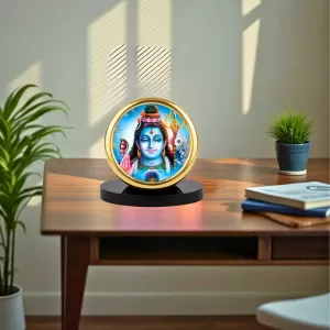 Car Desk/Table Top Lord Shiva Metal Golden Photo Stand 2x2 Inches, Compact & Stylish Spiritual Display For Car, Home & Office (Pack Of 1) (F18459) Car Desk/Table Top Lord Shiva Metal Golden Photo Stand 2x2 Inches, Compact & Stylish Spiritual Display For Car, Home & Office (Pack Of 1) (F18459)