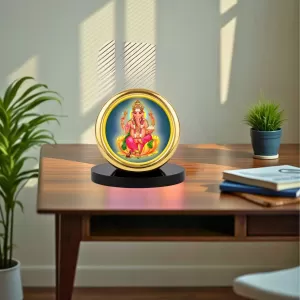 Car Desk/Table Top Lord Ganesha Metal Golden Photo Stand 2x2 Inches, Compact & Stylish Spiritual Display For Car, Home & Office (Pack Of 1) (F18487) Car Desk/Table Top Lord Ganesha Metal Golden Photo Stand 2x2 Inches, Compact & Stylish Spiritual Display For Car, Home & Office (Pack Of 1) (F18487)