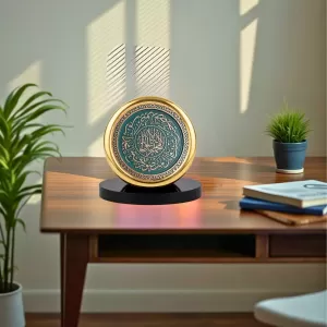 Car Desk/Table Top Islamic Calligraphy Metal Golden Photo Stand 2x2 Inches, Compact & Stylish Spiritual Display For Car, Home & Office (Pack Of 1) (F18490) Car Desk/Table Top Islamic Calligraphy Metal Golden Photo Stand 2x2 Inches, Compact & Stylish Spiritual Display For Car, Home & Office (Pack Of 1) (F18490)