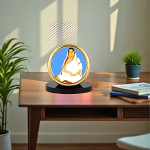 Car Desk/Table Top SHRI SHRI ANUKUL CHANDRA BORAMAA Metal Golden Photo Stand 2x2 Inches, Compact & Stylish Spiritual Display For Car, Home & Office (Pack Of 1) (F18535) Car Desk/Table Top SHRI SHRI ANUKUL CHANDRA BORAMAA Metal Golden Photo Stand 2x2 Inches, Compact & Stylish Spiritual Display For Car, Home & Office (Pack Of 1) (F18535)