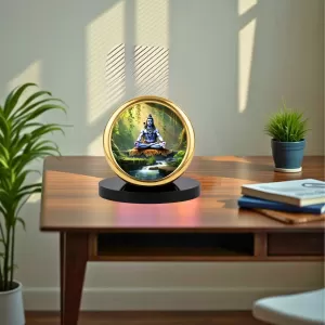 Car Desk/Table Top Lord Shiva Metal Golden Photo Stand 2x2 Inches, Compact & Stylish Spiritual Display For Car, Home & Office (Pack Of 1) (F18544) Car Desk/Table Top Lord Shiva Metal Golden Photo Stand 2x2 Inches, Compact & Stylish Spiritual Display For Car, Home & Office (Pack Of 1) (F18544)