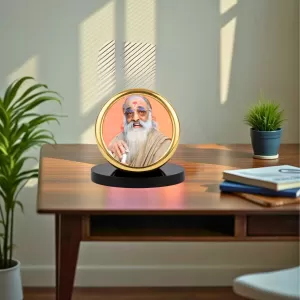 Car Desk/Table Top Swami Chinmayananda Ji Metal Golden Photo Stand 2x2 Inches, Compact & Stylish Spiritual Display For Car, Home & Office (Pack Of 1) (F18550) Car Desk/Table Top Swami Chinmayananda Ji Metal Golden Photo Stand 2x2 Inches, Compact & Stylish Spiritual Display For Car, Home & Office (Pack Of 1) (F18550)