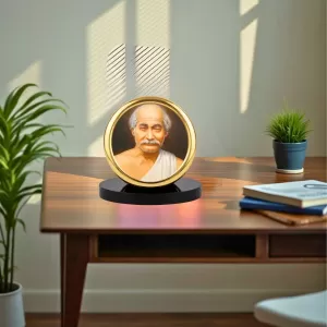 Car Desk/Table Top Lahiri Mahasaya Metal Golden Photo Stand 2x2 Inches, Compact & Stylish Spiritual Display For Car, Home & Office (Pack Of 1) (F18558) Car Desk/Table Top Lahiri Mahasaya Metal Golden Photo Stand 2x2 Inches, Compact & Stylish Spiritual Display For Car, Home & Office (Pack Of 1) (F18558)