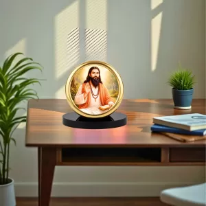 Car Desk/Table Top Ravidas Maharaj Metal Golden Photo Stand 2x2 Inches, Compact & Stylish Spiritual Display For Car, Home & Office (Pack Of 1) (F18566) Car Desk/Table Top Ravidas Maharaj Metal Golden Photo Stand 2x2 Inches, Compact & Stylish Spiritual Display For Car, Home & Office (Pack Of 1) (F18566)