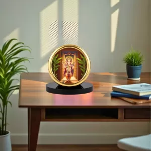 Car Desk/Table Top Lord Ganesha Metal Golden Photo Stand  2x2 Inches, Compact & Stylish Spiritual Display For Car, Home & Office (Pack Of 1) (F18596)