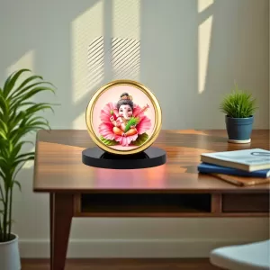 Car Desk/Table Top Lord Ganesha Metal Golden Photo Stand 2x2 Inches, Compact & Stylish Spiritual Display For Car, Home & Office (Pack Of 1) (F18611) Car Desk/Table Top Lord Ganesha Metal Golden Photo Stand 2x2 Inches, Compact & Stylish Spiritual Display For Car, Home & Office (Pack Of 1) (F18611)