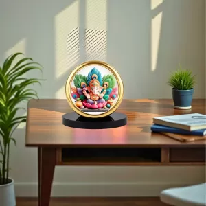 Car Desk/Table Top Lord Ganesha Metal Golden Photo Stand 2x2 Inches, Compact & Stylish Spiritual Display For Car, Home & Office (Pack Of 1) (F18619) Car Desk/Table Top Lord Ganesha Metal Golden Photo Stand 2x2 Inches, Compact & Stylish Spiritual Display For Car, Home & Office (Pack Of 1) (F18619)