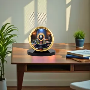 Car Desk/Table Top Lingam Metal Golden Photo Stand 2x2 Inches, Compact & Stylish Spiritual Display For Car, Home & Office (Pack Of 1) (F18658) Car Desk/Table Top Lingam Metal Golden Photo Stand 2x2 Inches, Compact & Stylish Spiritual Display For Car, Home & Office (Pack Of 1) (F18658)