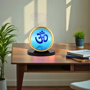 Car Desk/Table Top Om Symbol Metal Golden Photo Stand 2x2 Inches, Compact & Stylish Spiritual Display For Car, Home & Office (Pack Of 1) (F18667) Car Desk/Table Top Om Symbol Metal Golden Photo Stand 2x2 Inches, Compact & Stylish Spiritual Display For Car, Home & Office (Pack Of 1) (F18667)