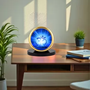 Car Desk/Table Top Om Symbol Metal Golden Photo Stand 2x2 Inches, Compact & Stylish Spiritual Display For Car, Home & Office (Pack Of 1) (F18668) Car Desk/Table Top Om Symbol Metal Golden Photo Stand 2x2 Inches, Compact & Stylish Spiritual Display For Car, Home & Office (Pack Of 1) (F18668)
