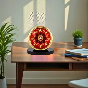 Car Desk/Table Top Om Symbol Metal Golden Photo Stand 2x2 Inches, Compact & Stylish Spiritual Display For Car, Home & Office (Pack Of 1) (F18672) Car Desk/Table Top Om Symbol Metal Golden Photo Stand 2x2 Inches, Compact & Stylish Spiritual Display For Car, Home & Office (Pack Of 1) (F18672)