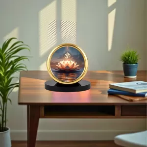 Car Desk/Table Top Om Symbol Metal Golden Photo Stand 2x2 Inches, Compact & Stylish Spiritual Display For Car, Home & Office (Pack Of 1) (F18676) Car Desk/Table Top Om Symbol Metal Golden Photo Stand 2x2 Inches, Compact & Stylish Spiritual Display For Car, Home & Office (Pack Of 1) (F18676)