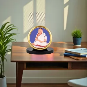 Car Desk/Table Top Boramma Metal Golden Photo Stand  2x2 Inches, Compact & Stylish Spiritual Display For Car, Home & Office (Pack Of 1) (F18692)