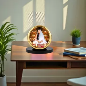 Car Desk/Table Top Sarada Ma Metal Golden Photo Stand 2x2 Inches, Compact & Stylish Spiritual Display For Car, Home & Office (Pack Of 1) (F18693) Car Desk/Table Top Sarada Ma Metal Golden Photo Stand 2x2 Inches, Compact & Stylish Spiritual Display For Car, Home & Office (Pack Of 1) (F18693)