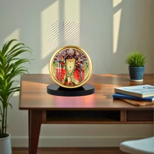 Car Desk/Table Top Kali Matha Metal Golden Photo Stand  2x2 Inches, Compact & Stylish Spiritual Display For Car, Home & Office (Pack Of 1) (F18695)