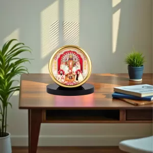 Car Desk/Table Top Kali Matha And Ramakrishna Paramahamsa Metal Golden Photo Stand  2x2 Inches, Compact & Stylish Spiritual Display For Car, Home & Office (Pack Of 1) (F18696)