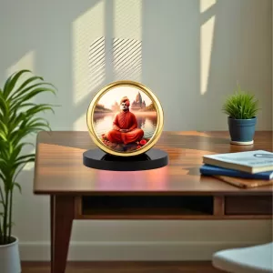 Car Desk/Table Top Swami Vivekananda Metal Golden Photo Stand 2x2 Inches, Compact & Stylish Spiritual Display For Car, Home & Office (Pack Of 1) (F18699) Car Desk/Table Top Swami Vivekananda Metal Golden Photo Stand 2x2 Inches, Compact & Stylish Spiritual Display For Car, Home & Office (Pack Of 1) (F18699)