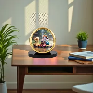 Car Desk/Table Top Lord Krishna Metal Golden Photo Stand 2x2 Inches, Compact & Stylish Spiritual Display For Car, Home & Office (Pack Of 1) (F18701) Car Desk/Table Top Lord Krishna Metal Golden Photo Stand 2x2 Inches, Compact & Stylish Spiritual Display For Car, Home & Office (Pack Of 1) (F18701)
