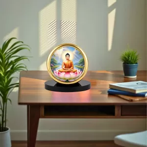 Car Desk/Table Top Serene Buddha Metal Golden Photo Stand 2x2 Inches, Compact & Stylish Spiritual Display For Car, Home & Office (Pack Of 1) (F18737) Car Desk/Table Top Serene Buddha Metal Golden Photo Stand 2x2 Inches, Compact & Stylish Spiritual Display For Car, Home & Office (Pack Of 1) (F18737)
