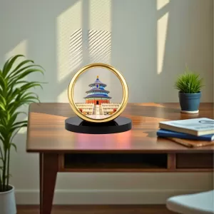 Car Desk/Table Top Beautiful Visiting Place Metal Golden Photo Stand  2x2 Inches, Compact & Stylish Spiritual Display For Car, Home & Office (Pack Of 1) (F18774)