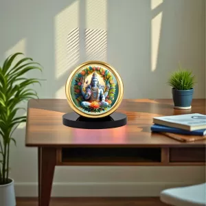 Car Desk/Table Top Lord Shiva Metal Golden Photo Stand 2x2 Inches, Compact & Stylish Spiritual Display For Car, Home & Office (Pack Of 1) (F18780) Car Desk/Table Top Lord Shiva Metal Golden Photo Stand 2x2 Inches, Compact & Stylish Spiritual Display For Car, Home & Office (Pack Of 1) (F18780)